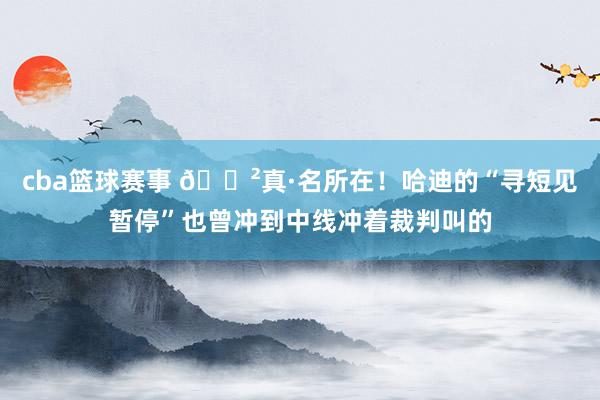 cba篮球赛事 😲真·名所在！哈迪的“寻短见暂停”也曾冲到中线冲着裁判叫的