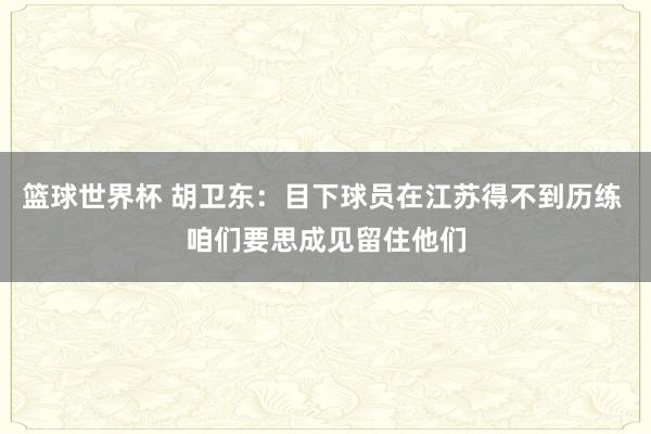 篮球世界杯 胡卫东：目下球员在江苏得不到历练 咱们要思成见留住他们