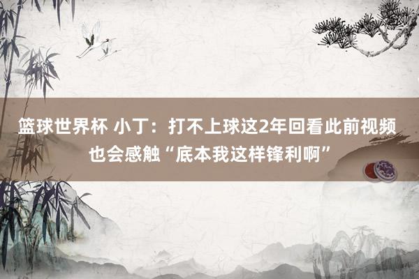 篮球世界杯 小丁：打不上球这2年回看此前视频 也会感触“底本我这样锋利啊”