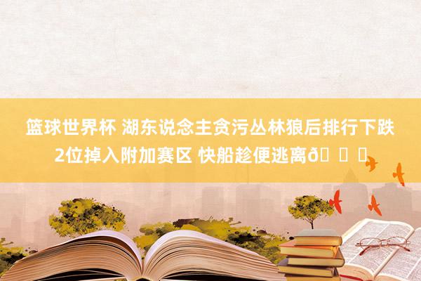 篮球世界杯 湖东说念主贪污丛林狼后排行下跌2位掉入附加赛区 快船趁便逃离😋