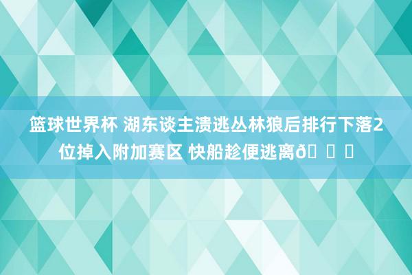 篮球世界杯 湖东谈主溃逃丛林狼后排行下落2位掉入附加赛区 快船趁便逃离😋