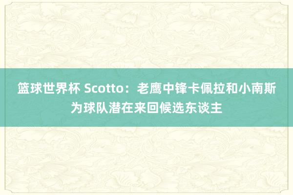 篮球世界杯 Scotto：老鹰中锋卡佩拉和小南斯为球队潜在来回候选东谈主